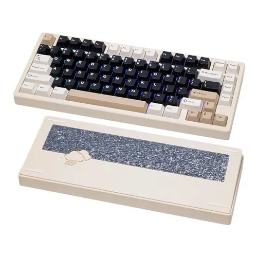 Teclado WOBKEY Rainy 75 Pro Keyboard White Cocoa Switch Blanco