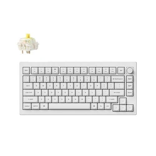 Teclado Keychron V1 Max QMK/VIA Custom Mechanical Keyboard Blanco