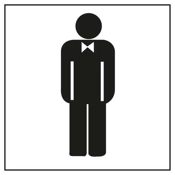 Apli Pegatina en PVC para Señalizacion de Lavabo Caballeros - Medidas 114x114mm - Adhesivo Permanente - Dibujo Negro sobre Fondo Blanco