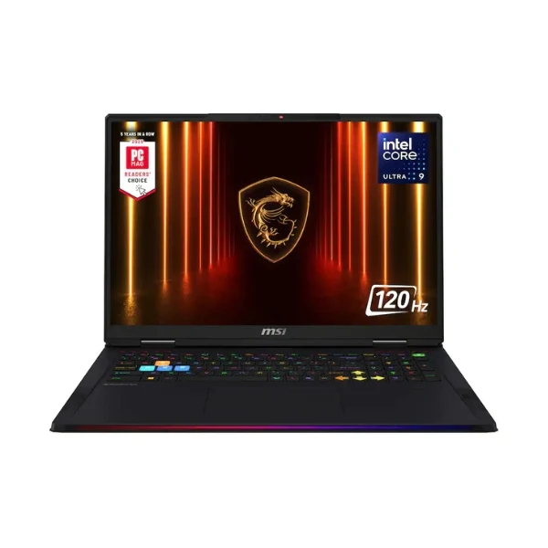 Laptop gaming MSI Raider 18HX Intel Core Ultra 9 285HX (2.1GHz) 64 GB RAM 4 TB SSD 18" NVIDIA GeForce RTX 5080 Win 11 Home - Core Black