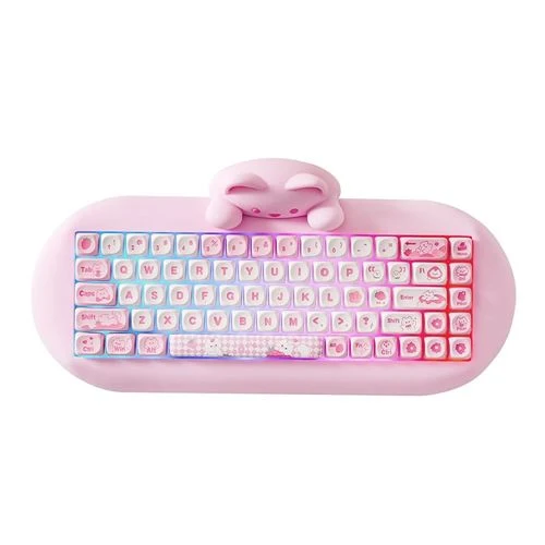 Teclado Yunzii C68 Wireless Mechanical Keyboard Rosa