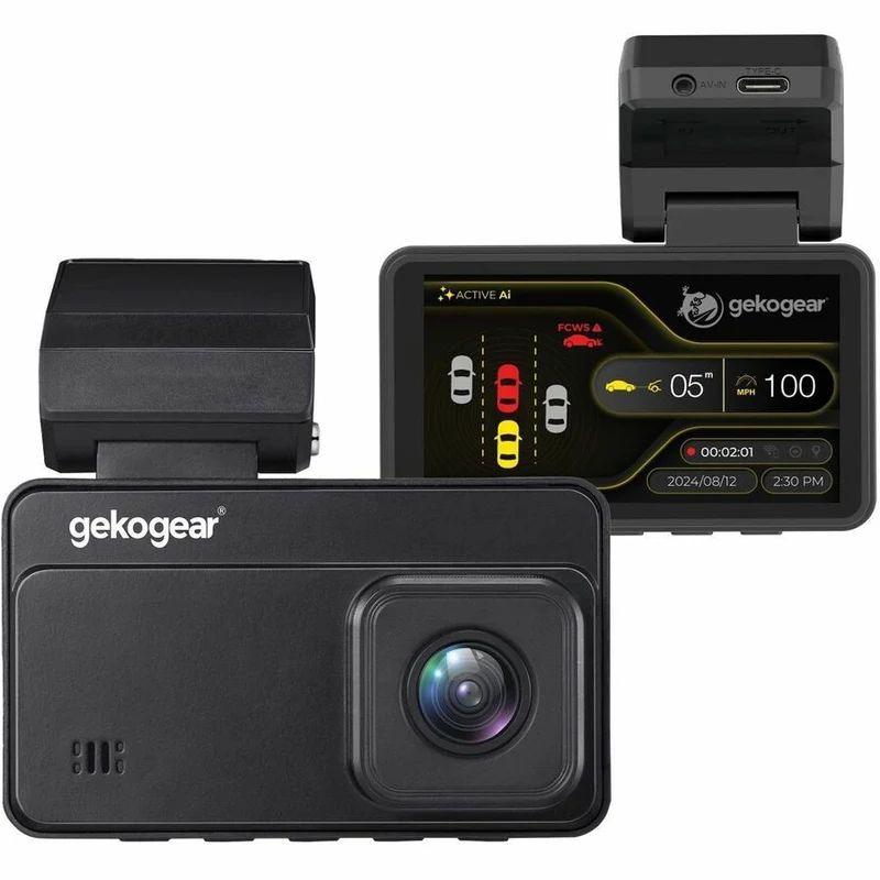 Cámara de Tablero GekoGear Orbit D220 2K Quad HD AI Front and Rear Dash Cam