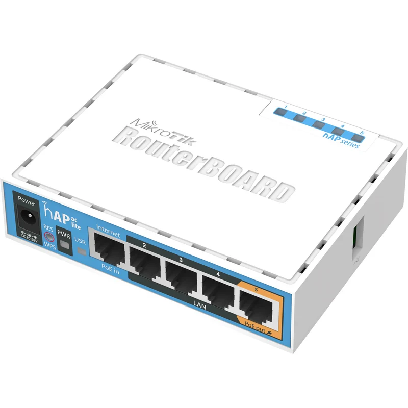 Access Point MikroTik hAP ac lite AC750 Wireless Dual-Band 100Mb PoE Compliant Router