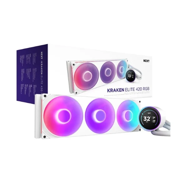 Enfriador Líquido NZXT Elite 420 RGB V2 420mm All in One – Blanco