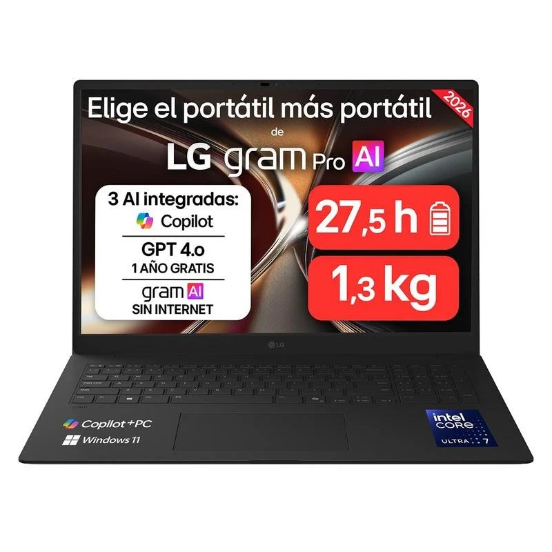 LG Gram Pro 17Z90U-G.AU88BN - 17" - Intel Core Ultra 7-355H - 32GB - 1TB SSD - Windows 11