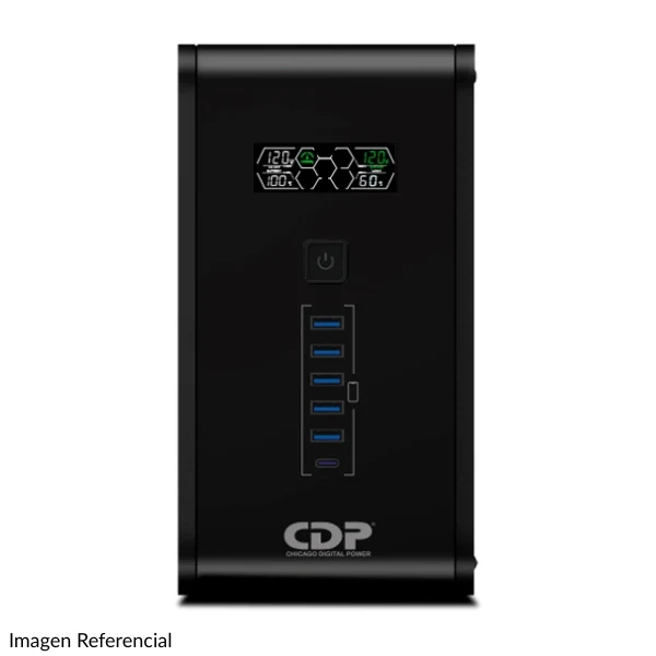 UPS CDP R-SMART2010 2000VA/1200W Smart UPS con AVR, LCD y Protección RJ45 - 10 Tomas