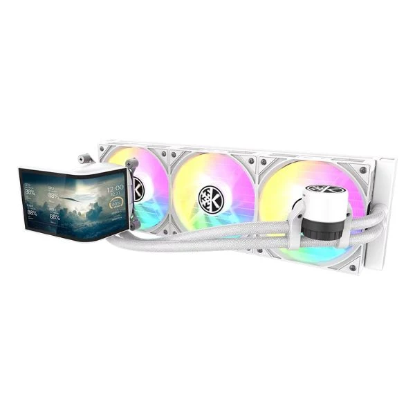 Enfriador Líquido KingCool Orbitto LCD 360mm All in One – Blanco
