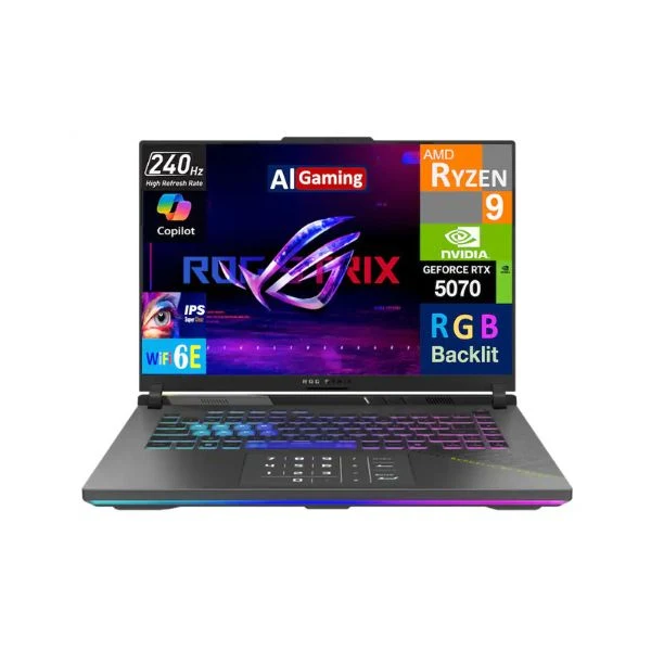 Laptop ASUS ROG Strix G16 16" AMD Ryzen 9 9955HX 32GB RAM 2TB SSD 16" NVIDIA GeForce RTX 5070 Win 11 Pro - Eclipse Gray