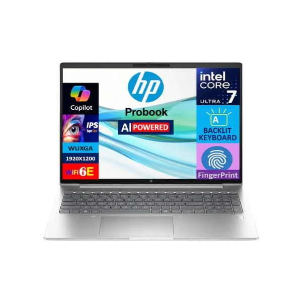 Laptop HP ProBook 460 Intel Core Ultra 7 155U 64GB RAM 4TB SSD 16" Intel Graphics Win 11 Pro - Pike Silver