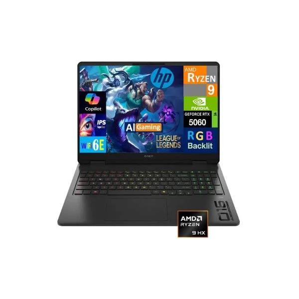 Laptop HP OMEN AMD Ryzen 9 8940HX 64GB RAM 2TB SSD 16" NVIDIA GeForce RTX 5060 Win 11 Pro - Shadow Black