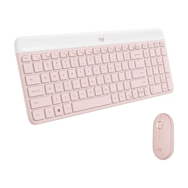 Combo Teclado Mouse Logitech MK470 Wireless Rosado