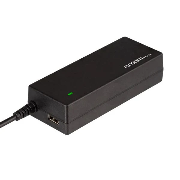Cargador Universal Argom para Portátil, 90W, USB, Sensor Automático, 12 Puntas ARG-AC-0095