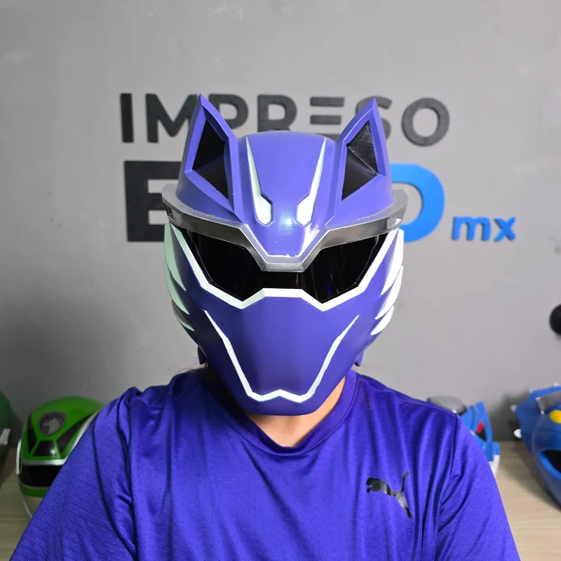 Casco magnético del Purple Wolf Ranger Jungle Fury