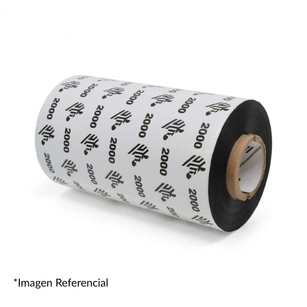 Cinta Ribbon de Cera Zebra 2000 - 110mm x 300m - Core 1" - Negro - Caja 24 Piezas - 02000GT11030