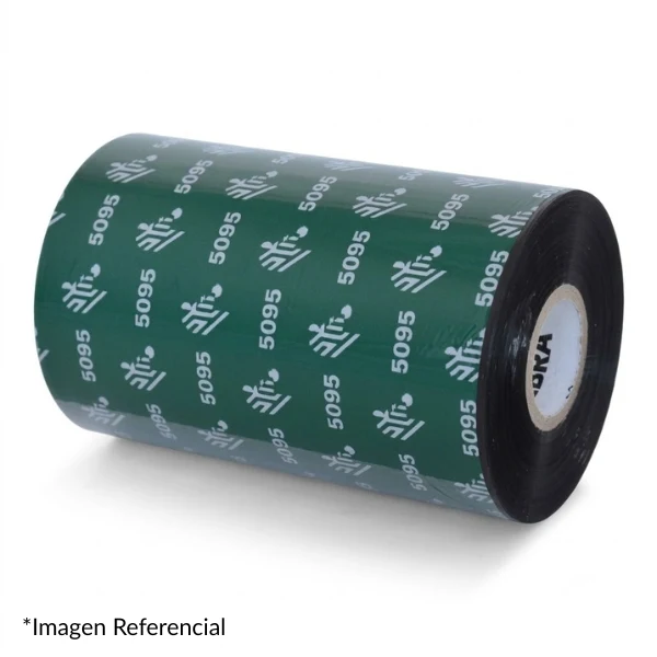 Cinta Ribbon de Resina Zebra 5095 High Performance - 110mm x 450m - Core 1" - Negro - Caja 6 Piezas - 05095BK11045