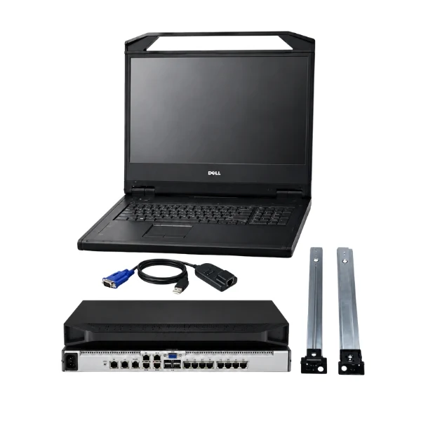 Bundle KVM Dell Avocent Vertiv Rack - Consola Dell FPM185 18.5" 1U - Switch KVM DMPU2016 16 Puertos - 15 Módulos MPUIQ-VMCHS