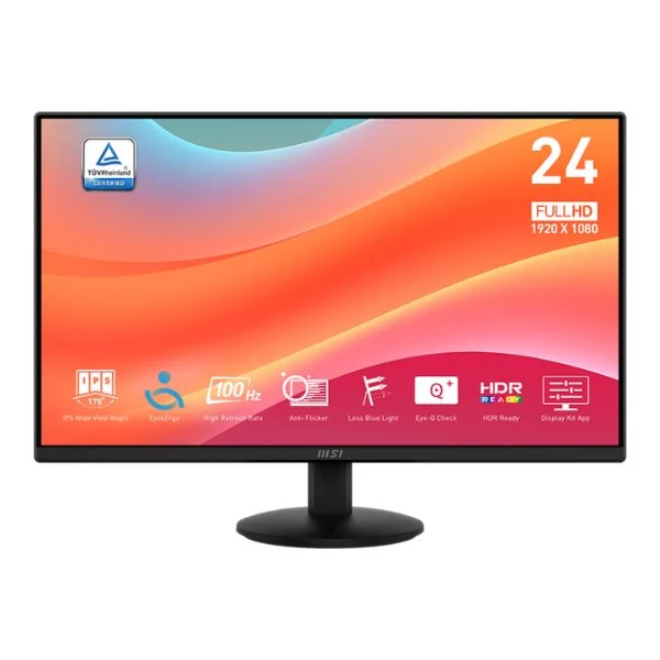 Monitor MSI Pro MP242L 24" - FHD 1920x1080 - 100Hz - IPS - HDMI DP - Anti-Glare - Negro 9S6-3PD5CT-004