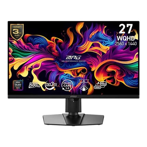Monitor MSI MPG 271QR QD-OLED X50 26.5" 2K QHD (2560 x 1440) 500Hz Gaming Monitor NVIDIA G-Sync / AMD FreeSync Premium Pro Compatible