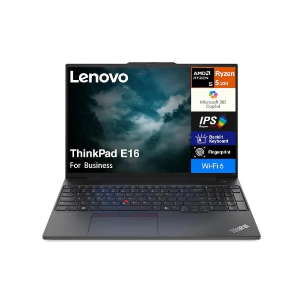 Laptop Lenovo ThinkPad E16 AMD Ryzen 5 230 64GB RAM 2TB SSD 16" AMD Radeon 760M Win 11 Pro - Black