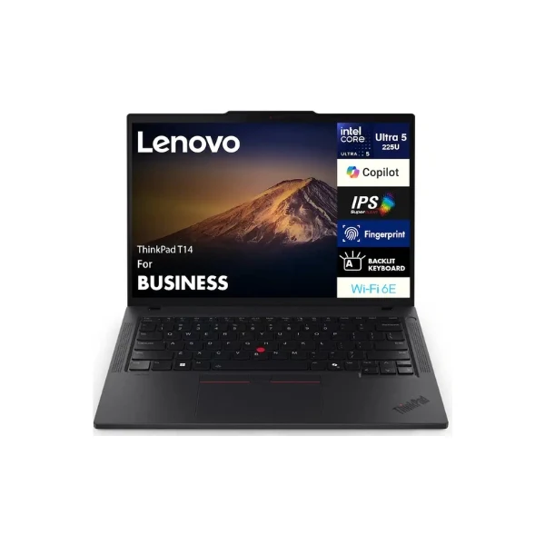 Laptop Lenovo ThinkPad T14 Intel Core Ultra 5 225U 64GB RAM 2TB SSD 14" Intel Graphics Win 11Pro - Black