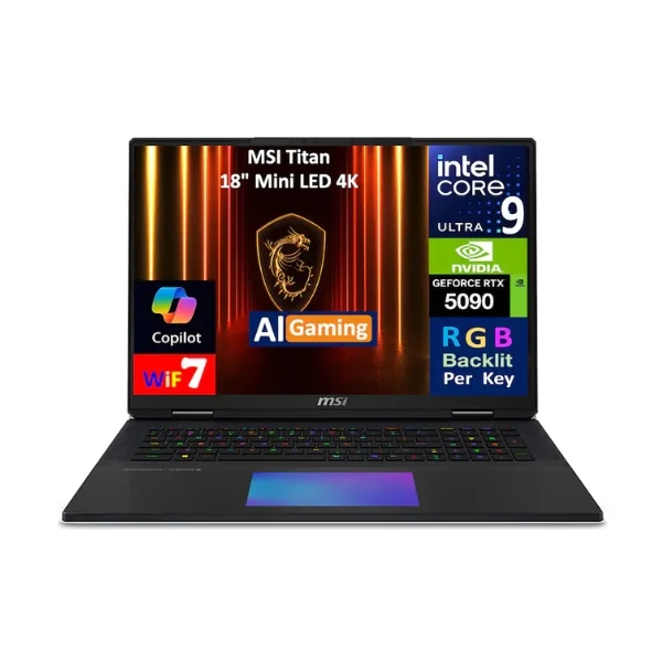 Laptop MSI A2XWJG-614US Intel Core Ultra 9 285HX 64GB RAM 6TB SSD 18" NVIDIA GeForce RTX 5090 Win 11 Pro - Core Black