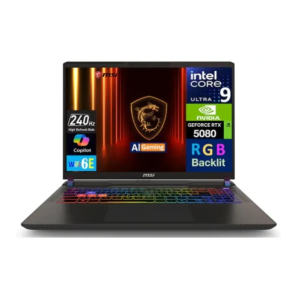 Laptop Gaming MSI Vector 16 Intel Core Ultra 9-275HX 16GB RAM 1TB SSD 16" NVIDIA GeForce RTX 5080 Win 11 Home - Cosmo Gray