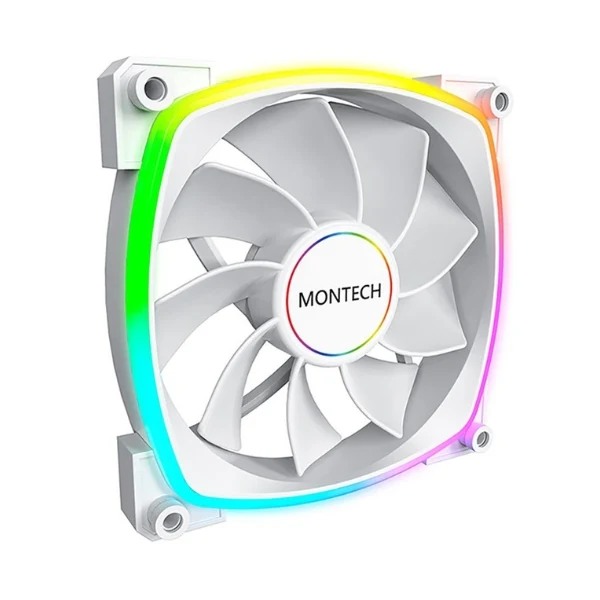 Fan Cooler Montech RX140 ARGB Reversed Rifle Bearing 140mm - Blanco - ARGB