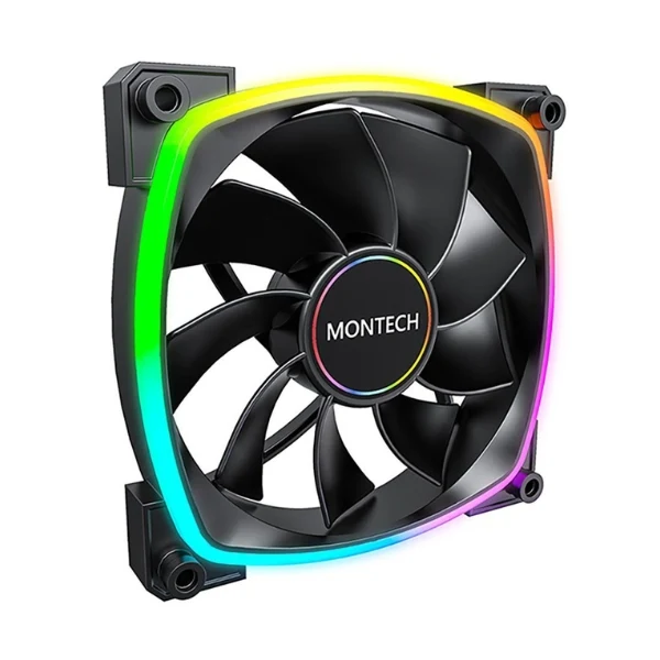 Fan Cooler Montech RX140 ARGB Reversed Rifle Bearing 140mm - Negro - ARGB