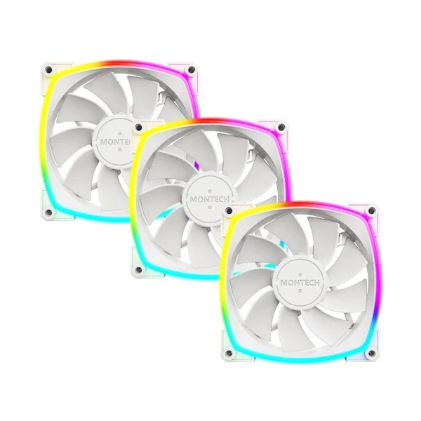 Fan Cooler Montech RX120 ARGB Rifle Bearing Reversed 120mm - Blanco - ARGB - 3 Pack