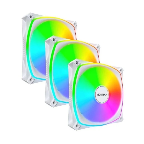 Fan Cooler Montech AX120 PRO Rifle Bearing 120mm - Blanco - 3 Pack
