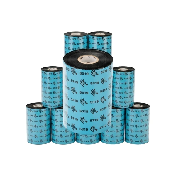 Cinta Ribbon de Cera Zebra 5319 - 110mm x 74m - Core 0.5" - Negro - Caja 12 Piezas - 05319GS11007