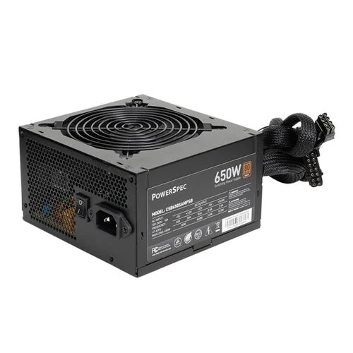 Fuente de Poder PowerSpec CW 650W 80 Plus Bronze ATX Semi Modular Negra