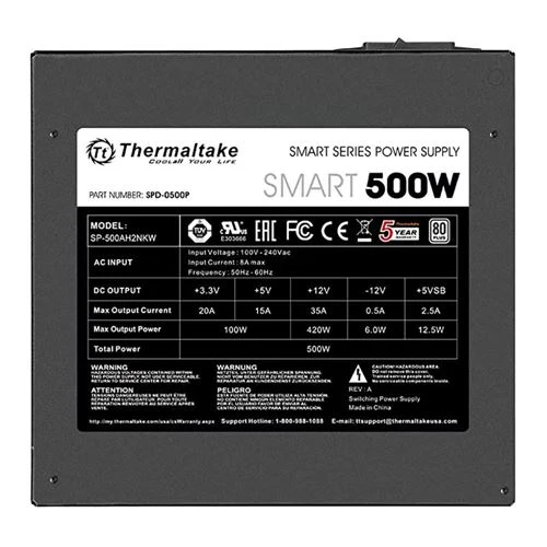 Fuente de Poder Thermaltake Smart Series 500W 80 Plus ATX No Modular