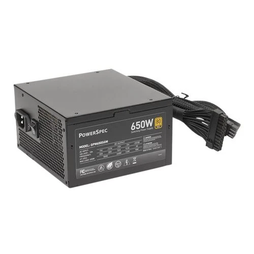 Fuente de Poder PowerSpec CW 650W 80 Plus Gold ATX Semi Modular