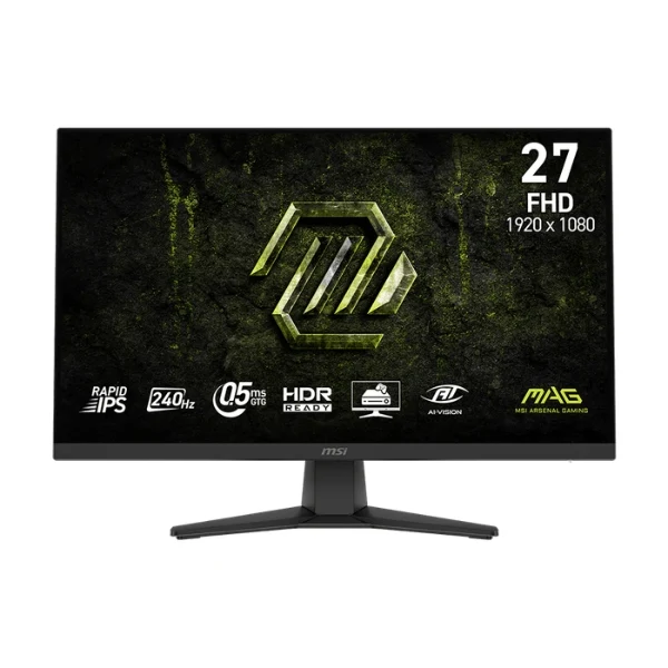 Monitor MSI 27" Gaming MAG 272F X24 – Full HD 1920x1080 – 240Hz – 0.5ms GtG – Rapid IPS – HDR Ready – AI Vision – 2xHDMI+DP – Negro
