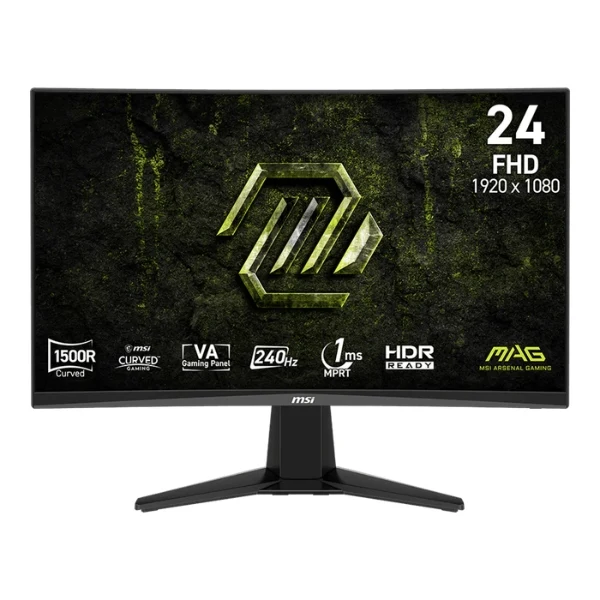 Monitor MSI 24" Curvo MAG 245C X24 – FHD 1920x1080 – 240Hz – 1ms MPRT – VA – HDR Ready – HDMI+DisplayPort – Negro