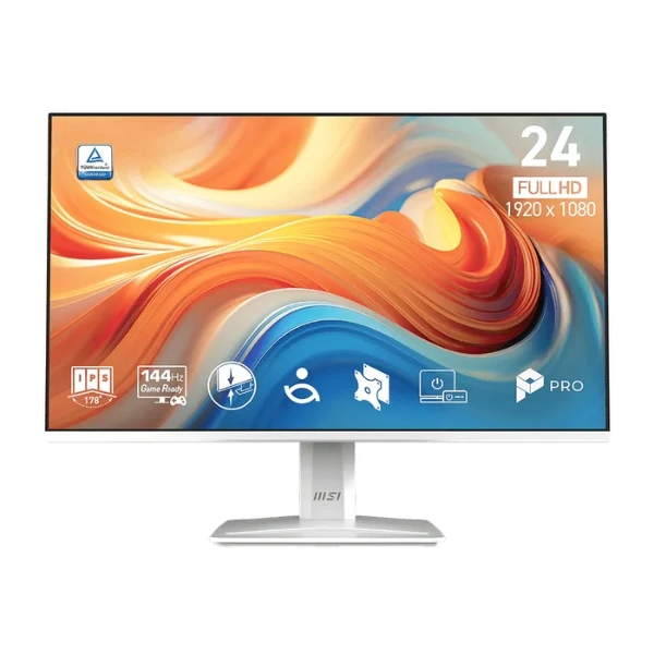Monitor MSI PRO MP243W E14 24" – FHD 1920x1080 – 144Hz – 1ms MPRT – IPS – HDMI+DisplayPort – Blanco