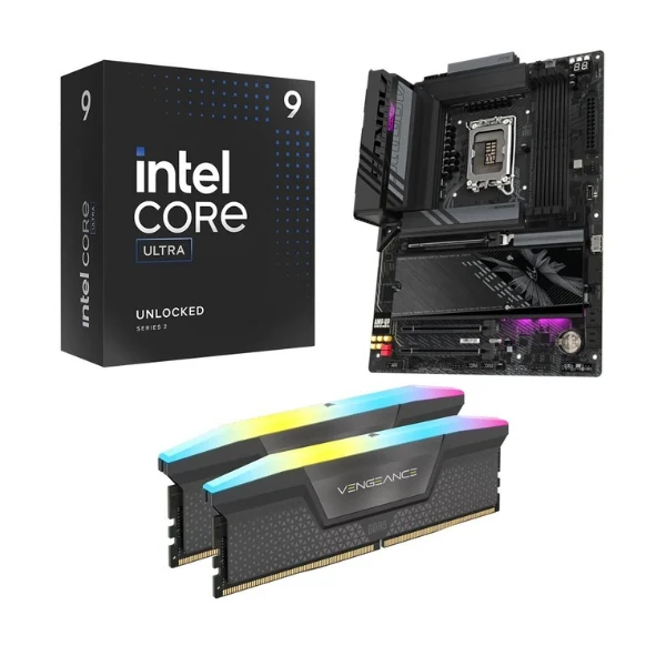 Kit para PC: Procesador Intel Core Ultra 9 285K 3.7GHz 36MB Cache + Tarjeta Madre GIGABYTE Z890 Aorus Elite WiFi7 Socket LGA1851 DDR5 ATX + Memoria RAM Corsair Vengeance RGB 32 GB DDR5-6000 Black