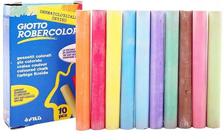 Giotto Robercolor Tizas Redondas de Colores - Testadas Dermatologicamente - Compactas y D
