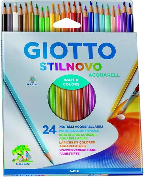 Giotto Stilnovo Acquarell Lapices de Colores Acuarelables Hexagonales - Mina 3.3 mm - Mad