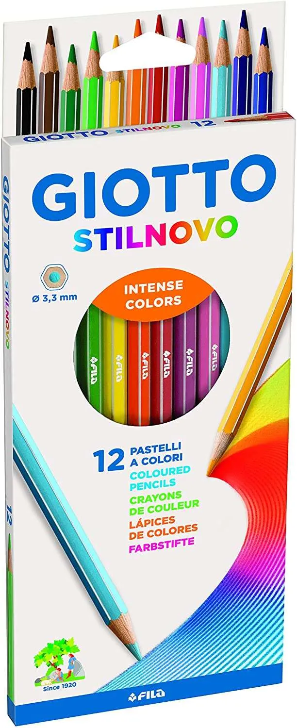 Giotto Stilnovo Lapices Hexagonales de Colores - Mina 3.3mm - Madera - Colores Surtidos