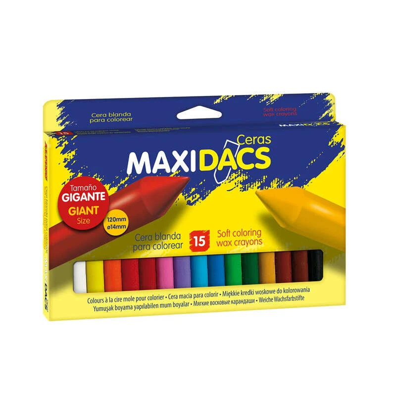 Alpino Maxidacs Ceras Blandas para Niños - Tamaño Extra Grande 120mm x 14mm - Etiqueta An