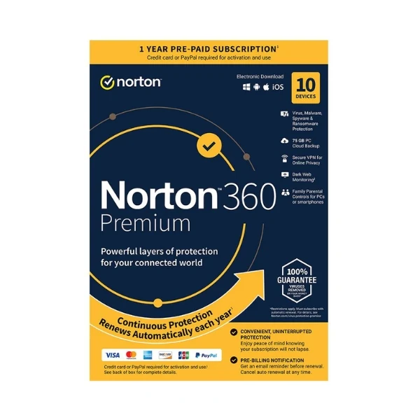 Norton 360 Premium - 10 Devices - 1 Year Subscription - Seguridad del sistema