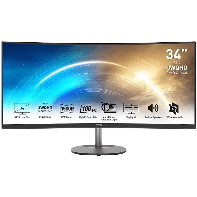 Monitor MSI PRO MP341CQ 34" LED UWQHD 100Hz Curvo