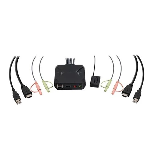 Switch de Red IOGear 2-Port USB HDMI Cable KVM Switch