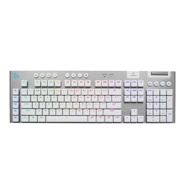 Teclado Gaming Inalámbrico Logitech G G915 X Blanco Low Profile Táctil Marrón