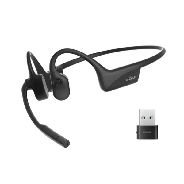 Audífono Shokz OpenComm2 UC Bone Conduction Bluetooth Stereo Headset - Negro - C120-AA-BK-US
