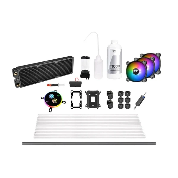 Enfriador Líquido Thermaltake Pacific C360 360mm Hard Tube Kit – Negro