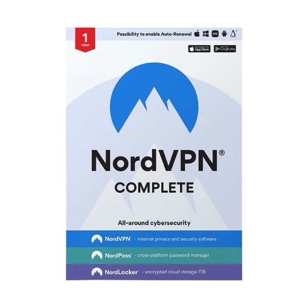 NORD Security NordVPN Complete - 1-Year Cybersecurity Package (VPN, Password Manager, and Encrypted Cloud) - Seguridad en Internet