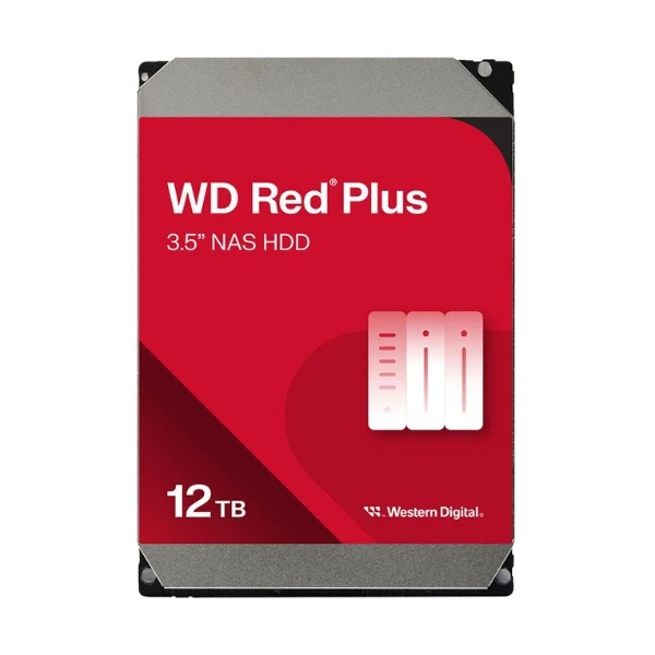 Disco Duro HDD WD Red Plus 12TB 7200 RPM SATA III 6Gb/s 512MB caché Internal NAS CMR 3.5"